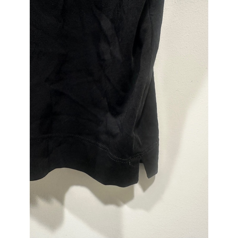 Eileen Fisher Black Organic Cotton Boxy Crew Neck Tee Short Sleeve Top Large - Picture 4 of 5